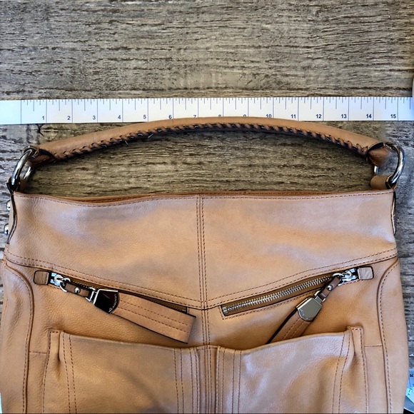 B. Makowsky Leather Hobo Bag, Beige/Tan - Picture 2 of 7